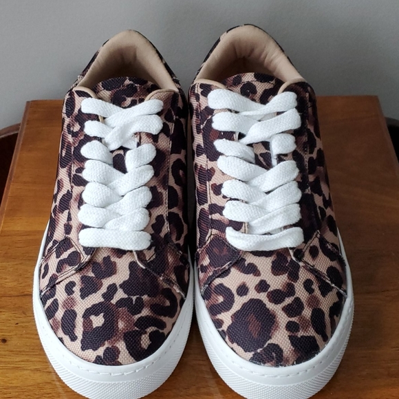 Steve Madden Canvas Leopard Sneakers - Picture 3 of 9